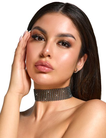 Cottelli Collection - Choker - Strass - Zwart