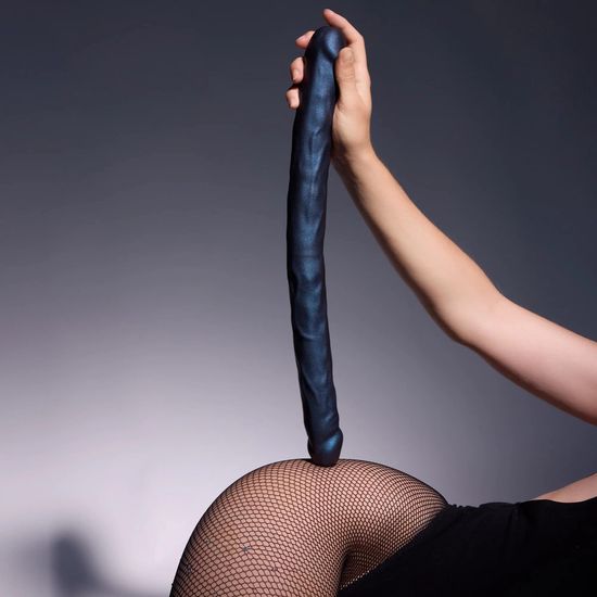 Strap-on-me - Dubbele Dildo - Dong - Metalic - Blauw