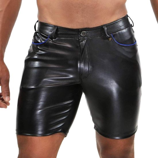TOF PARIS - Gladiator Long Shorts - PU-leer - Zwart