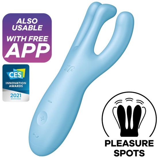 Satisfyer - Threesome 4 - Clitoris Vibrator - App Controlled - Blauw