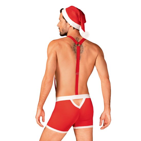 Obsessive - Sexy Mister Claus - Kerst - Short - Bretels - Muts - Rood
