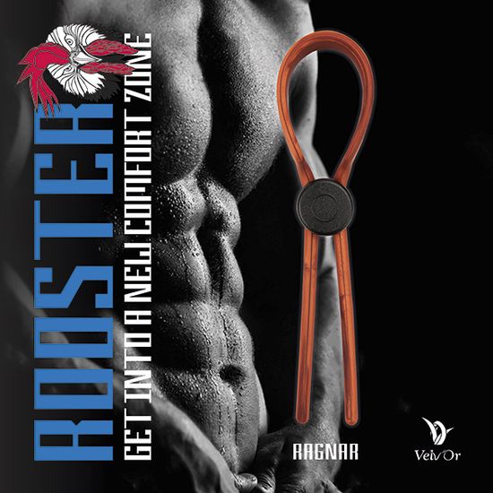 Rooster Cockring Ragnar Lasso Metallic Red - Velv'Or
