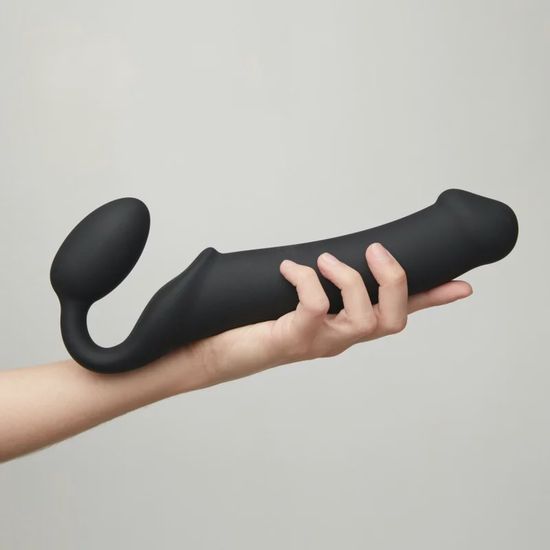 Strap-On-Me - Dubbele Dildo - Voorbind Dildo zonder Harnas - Siliconen - Zwart