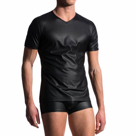 Manstore M104 V-Neck Shirt PU-leer