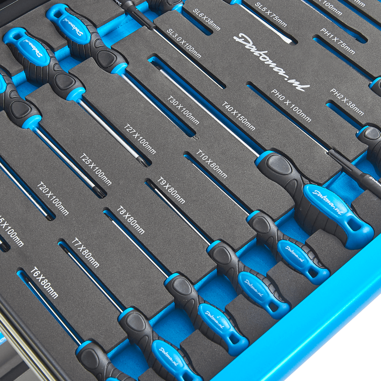 Gevulde gereedschapswagen met topkist L - Premium serie 22