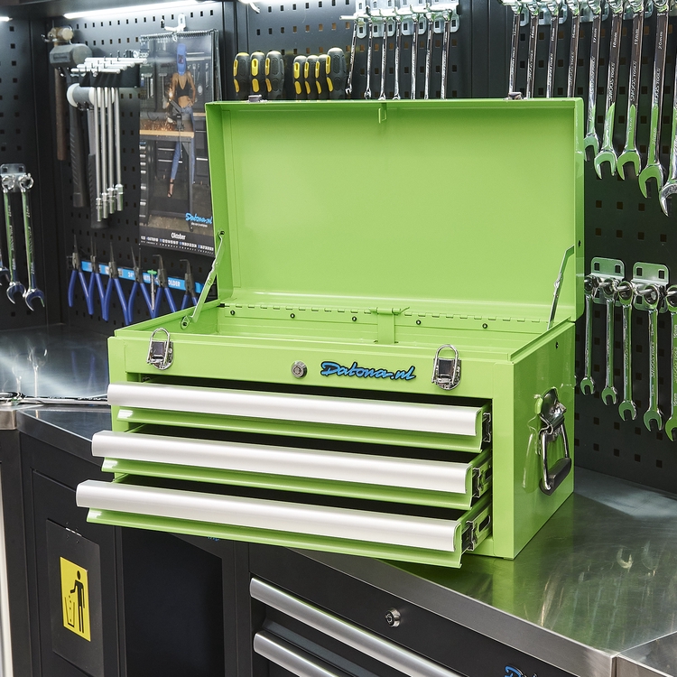 groene toolbox met 3 lades 51101 green