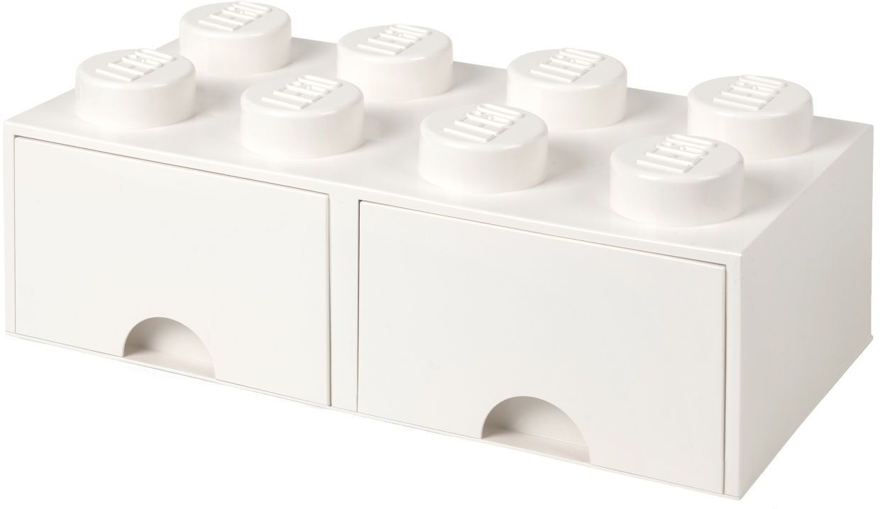 Boite rangement Lego avec tiroir Blanc 50 x 25 x 18 cm