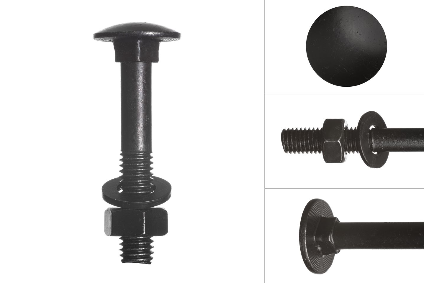 Carriage Bolts Galvanized Black M8 X 50 Mm Quick Delivery 6921